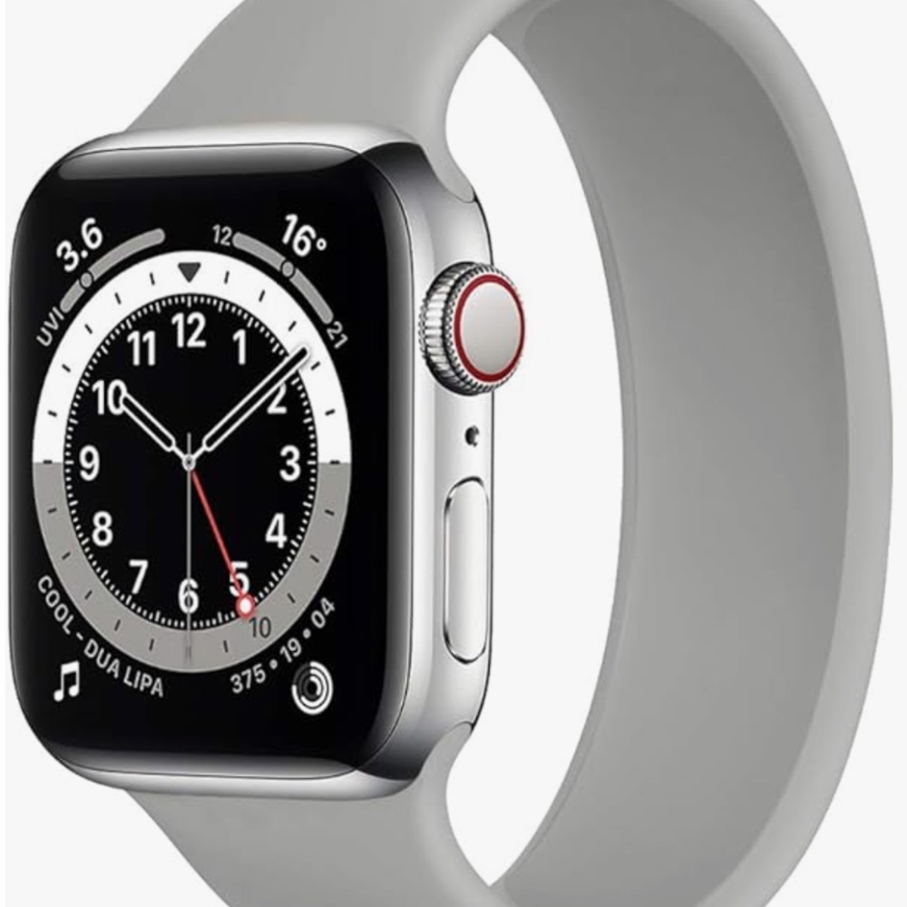 Apple Watch Infinity Bands Elastic Stretchy SOLO Set of 2 Gray Black